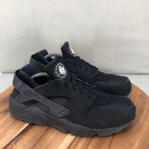 Nike Air Huarache Triple Black Running Sneakers Shoes Mens Size 12.5